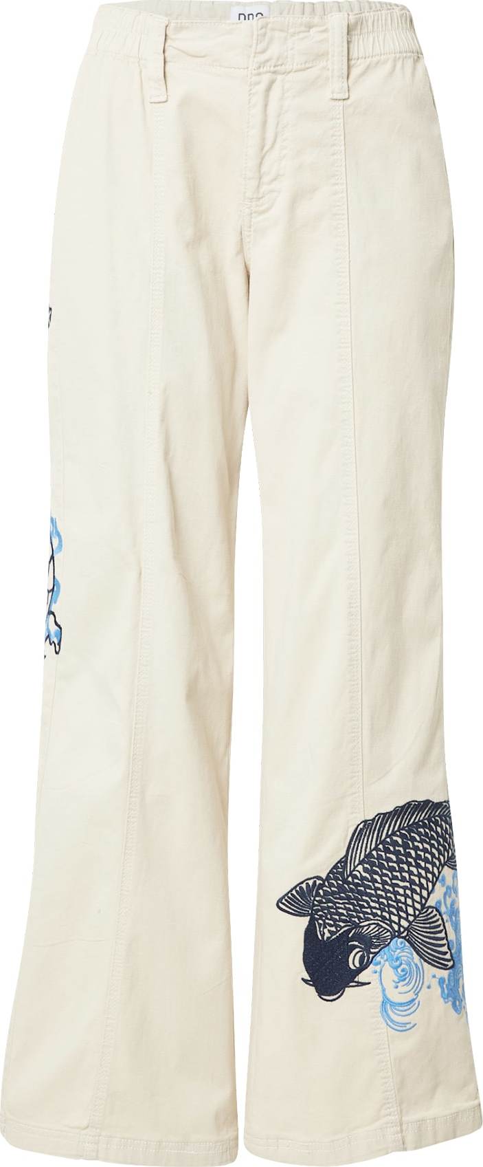 BDG Urban Outfitters Kalhoty krémová / námořnická modř / světlemodrá