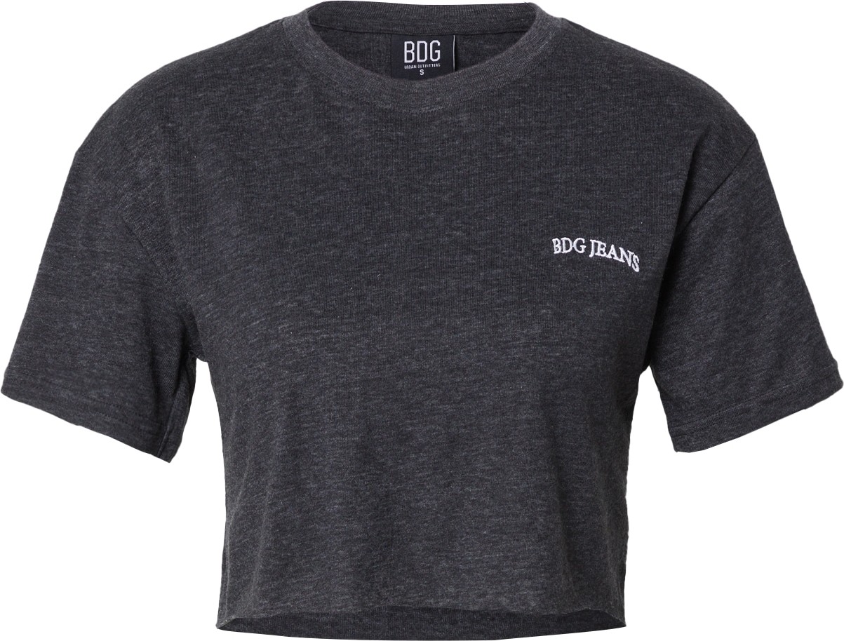 BDG Urban Outfitters Tričko černý melír / bílá
