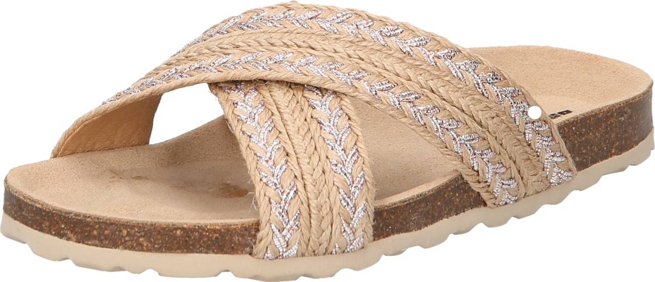 Braqeez Sandály 'Sandra Spain' světle hnědá / stříbrná