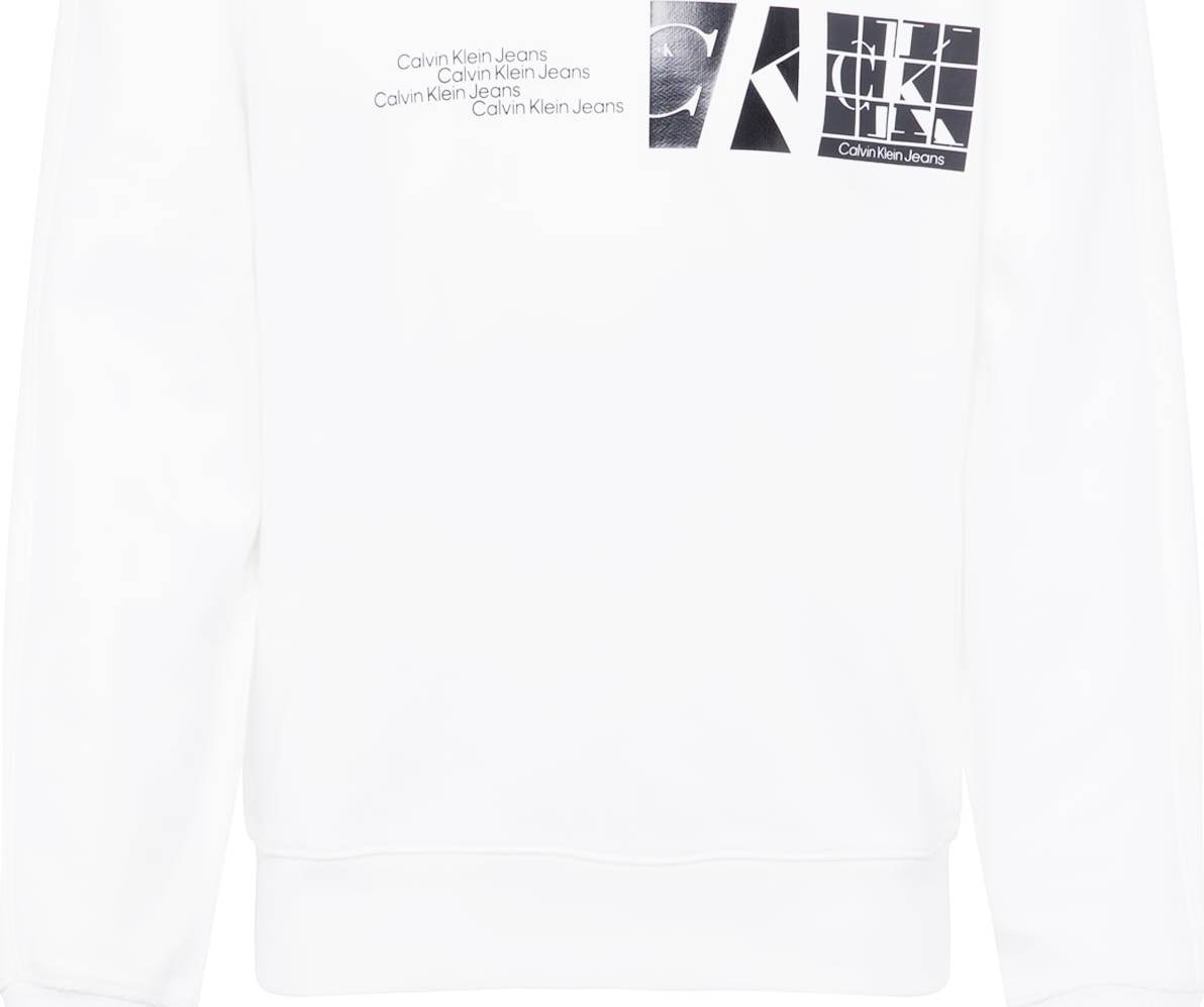Calvin Klein Jeans Mikina bílá / námořnická modř