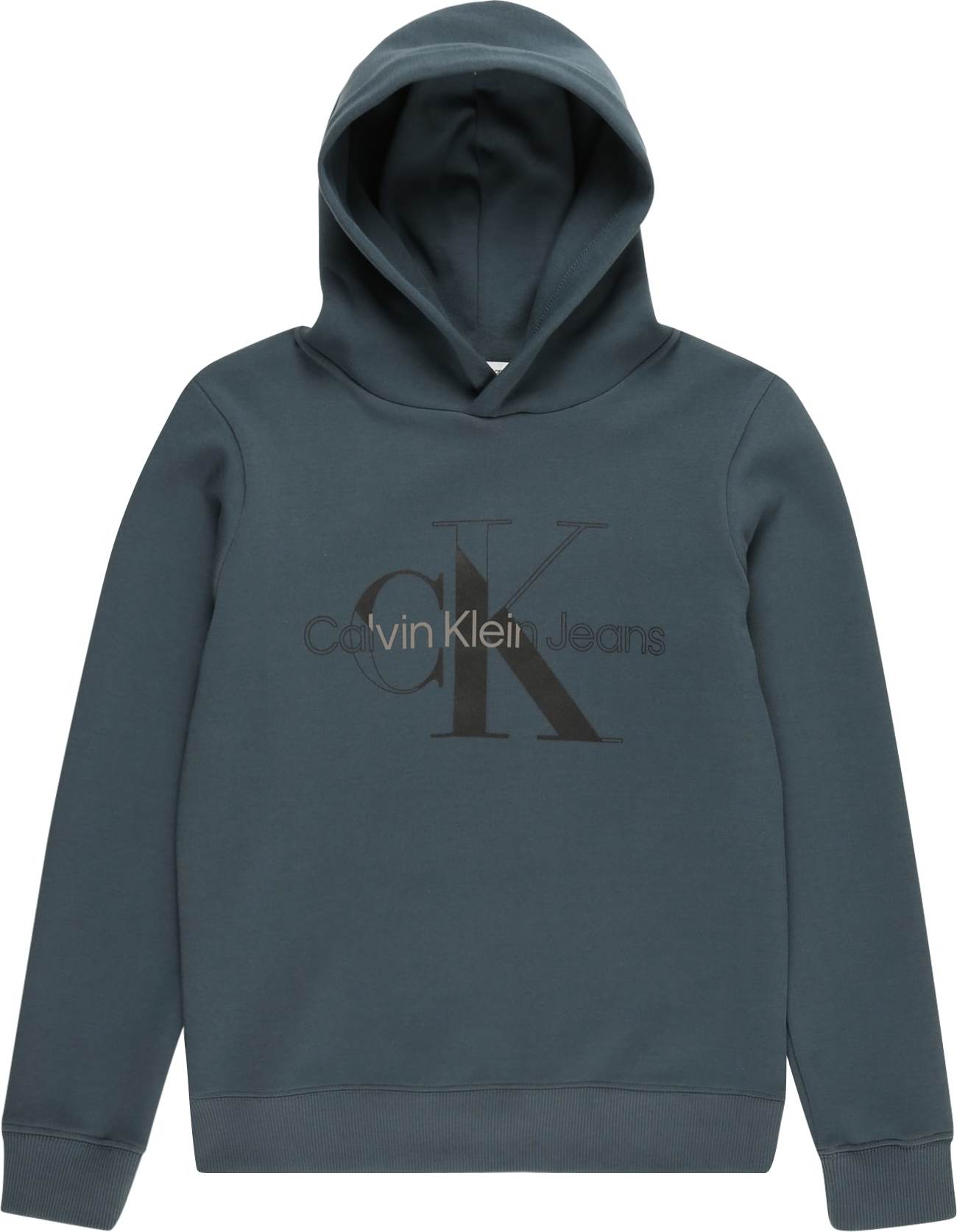 Calvin Klein Jeans Mikina petrolejová / černá / šedá