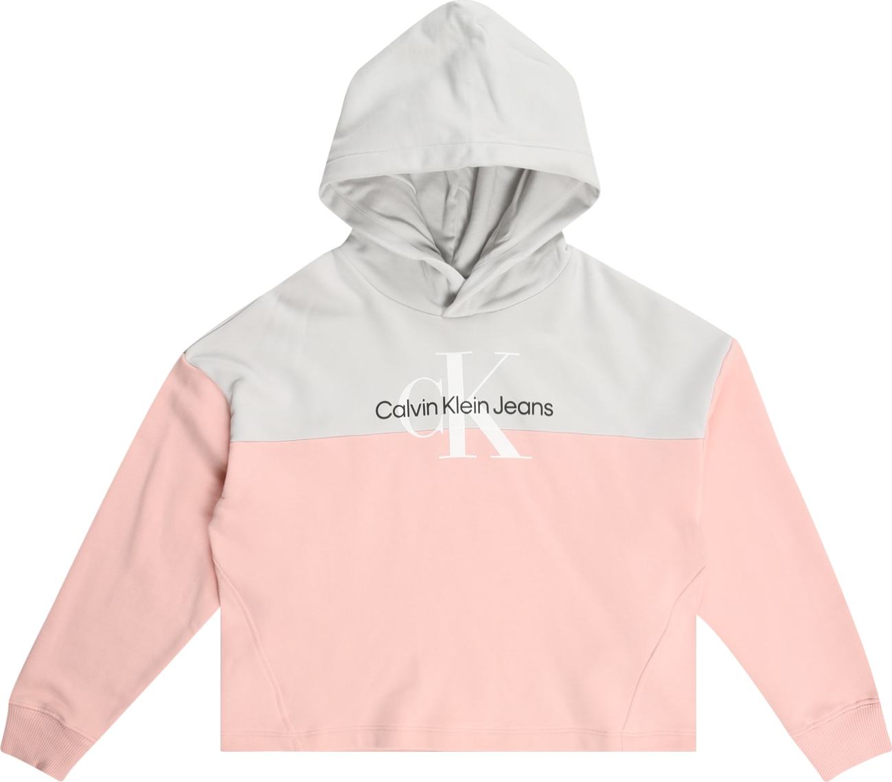 Calvin Klein Jeans Mikina pink / šedá / bílá / černá