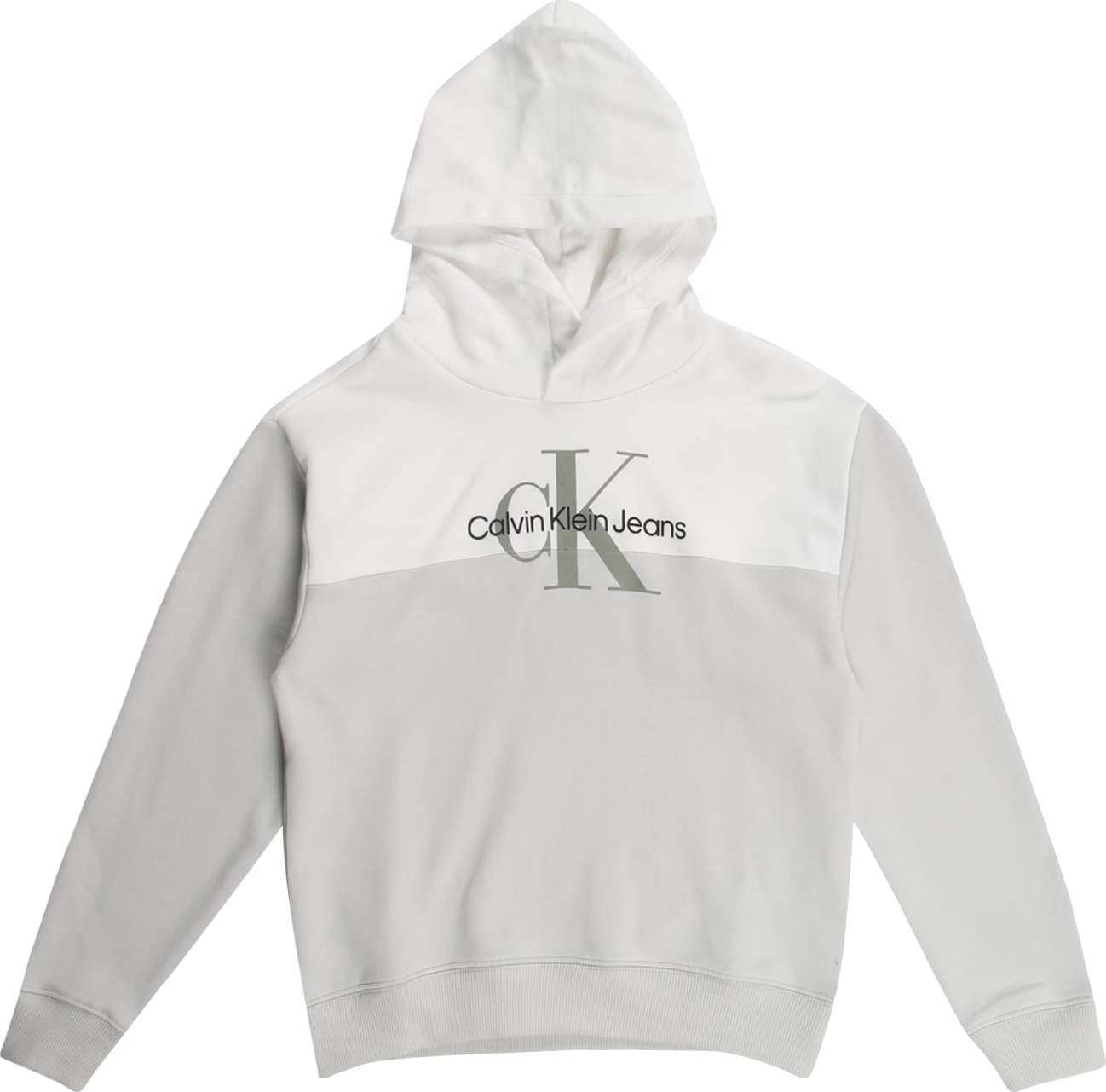 Calvin Klein Jeans Mikina světle šedá / bílá