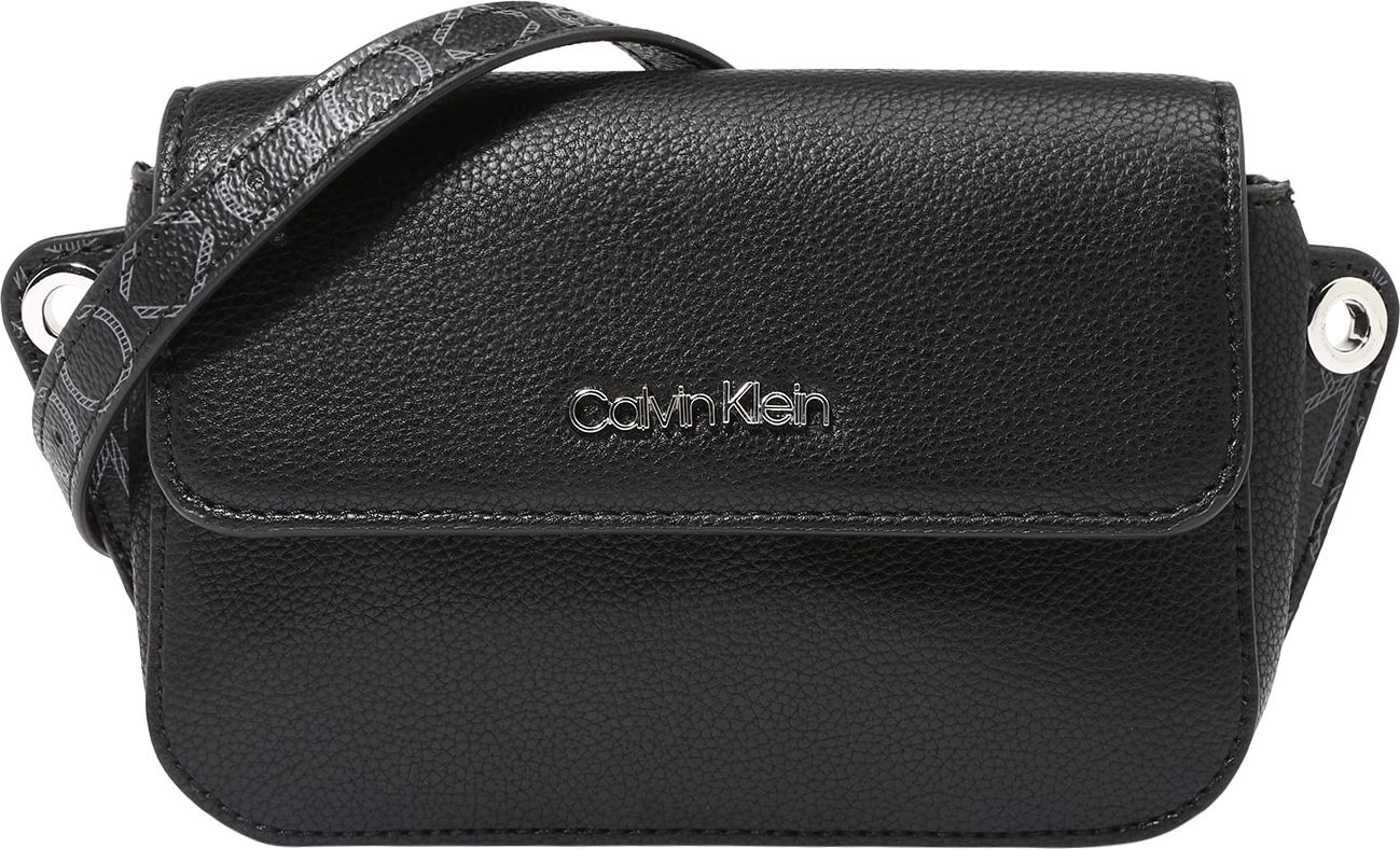 Calvin Klein Taška přes rameno 'Accent' černá / šedá / stříbrná