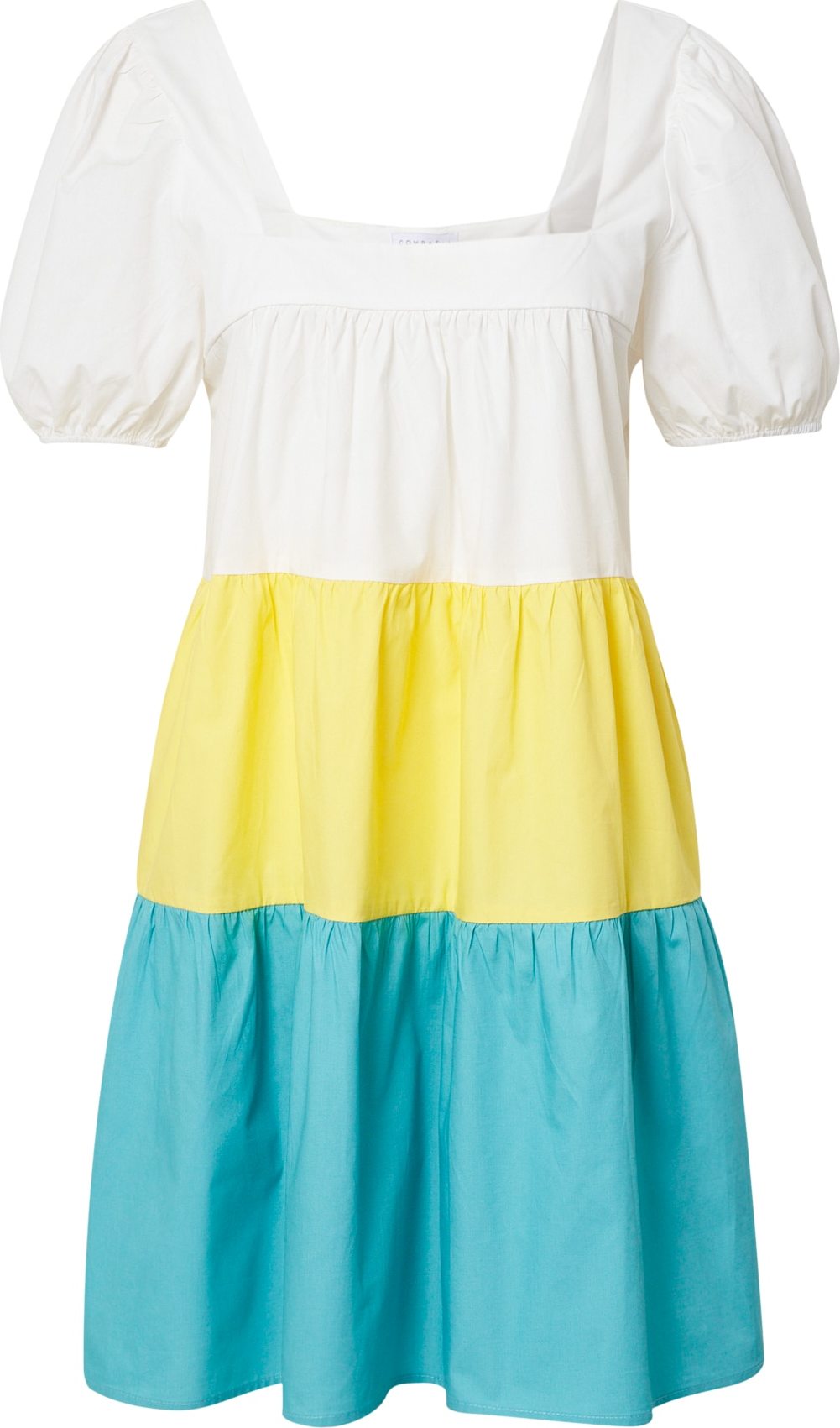 Compania Fantastica Letní šaty 'Vestido' bílá / žlutá / světlemodrá