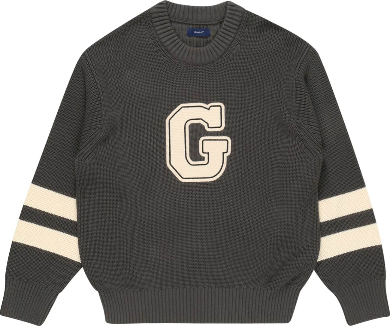 GANT Svetr 'COLLEGIATE' grafitová / krémová