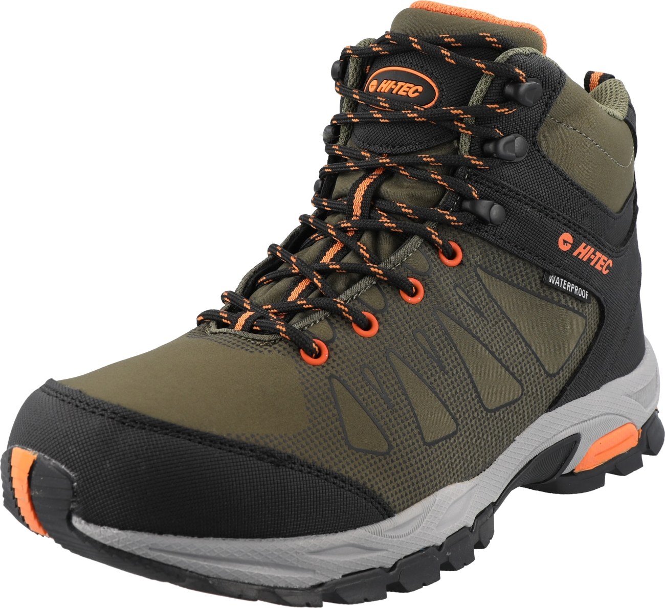 HI-TEC Kozačky khaki / černá / jasně oranžová