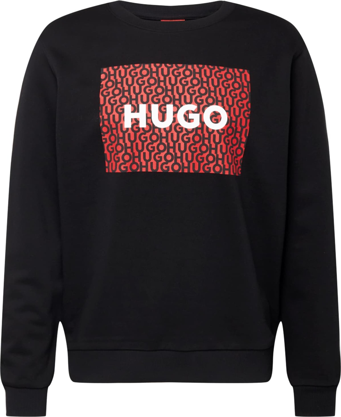 HUGO Mikina 'Dalker' černá / bílá / červená