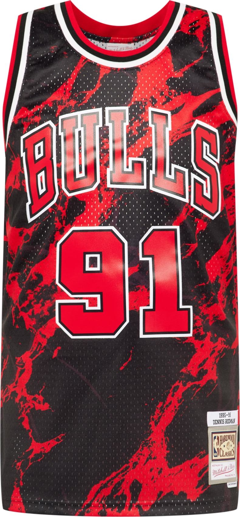 Mitchell & Ness Funkční tričko 'Bulls' černá / červená / bílá