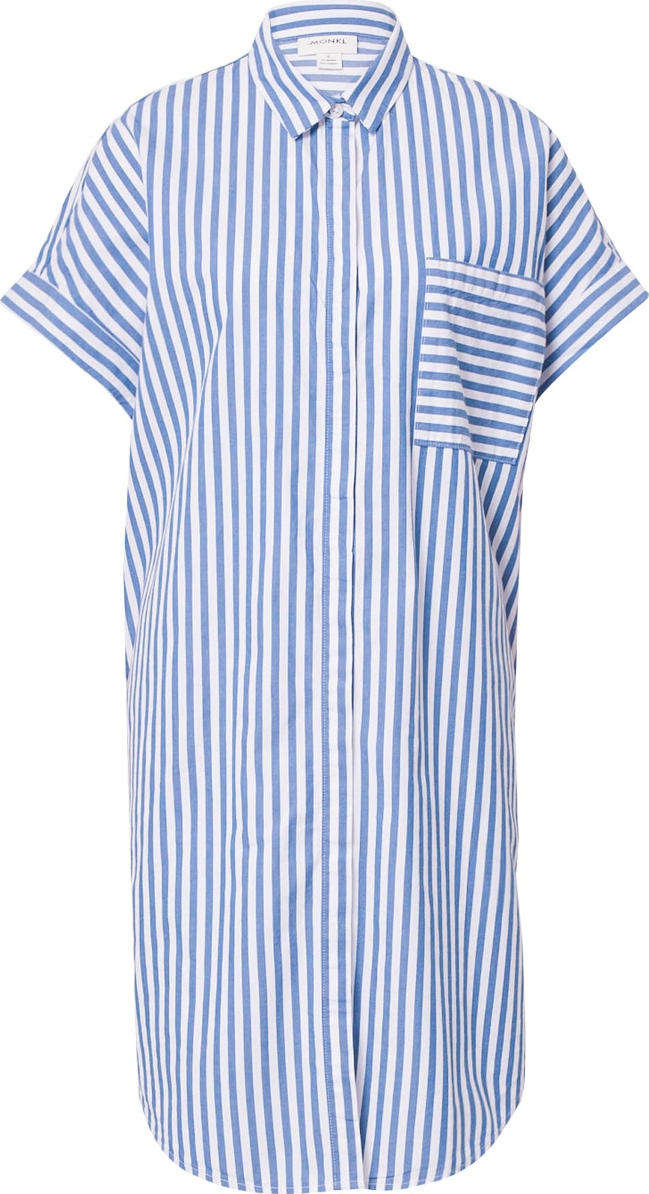 Monki Košilové šaty 'Wanna' modrá / bílá