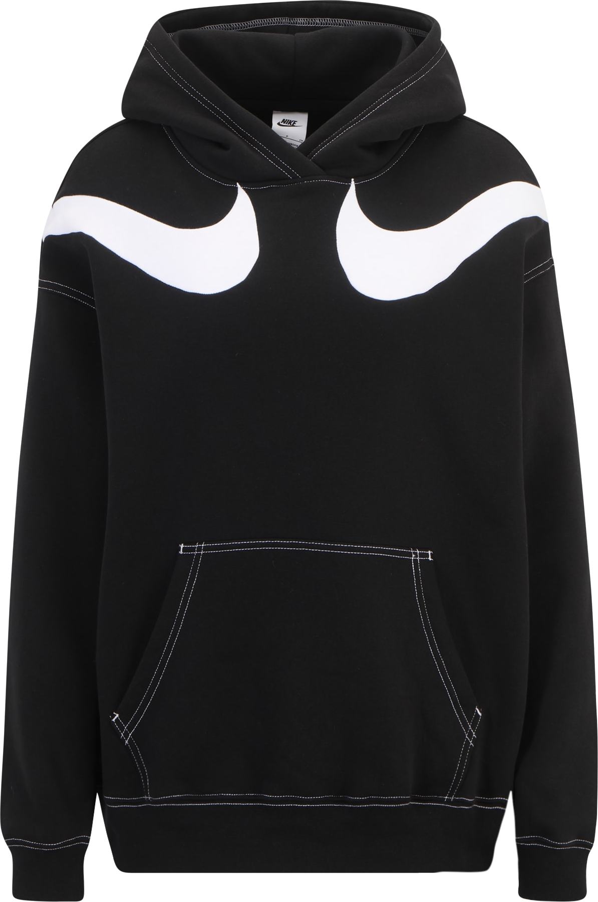 Nike Sportswear Sportovní mikina černá / bílá
