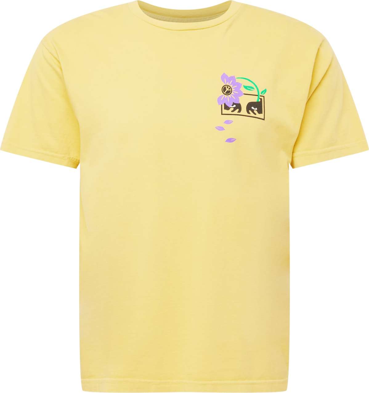 Obey Tričko zlatá / černá / světle fialová / bílá