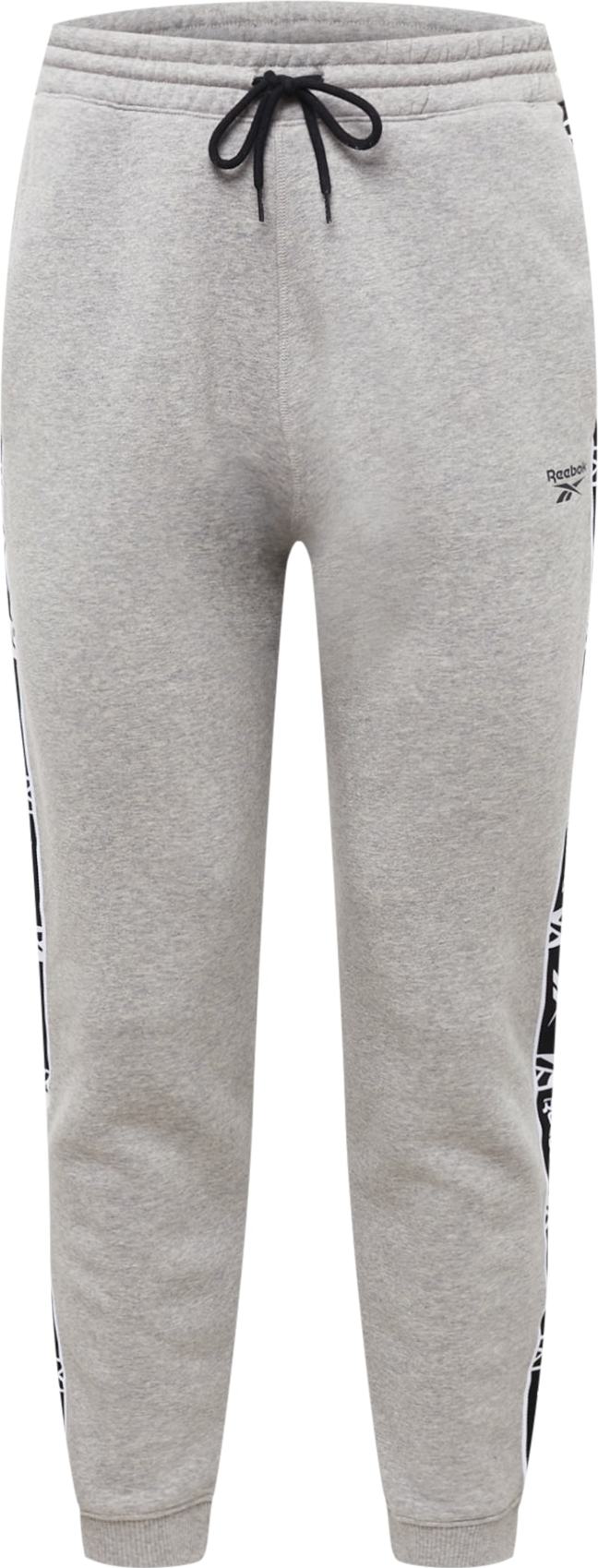 Reebok Sport Sportovní kalhoty šedý melír / černá / bílá