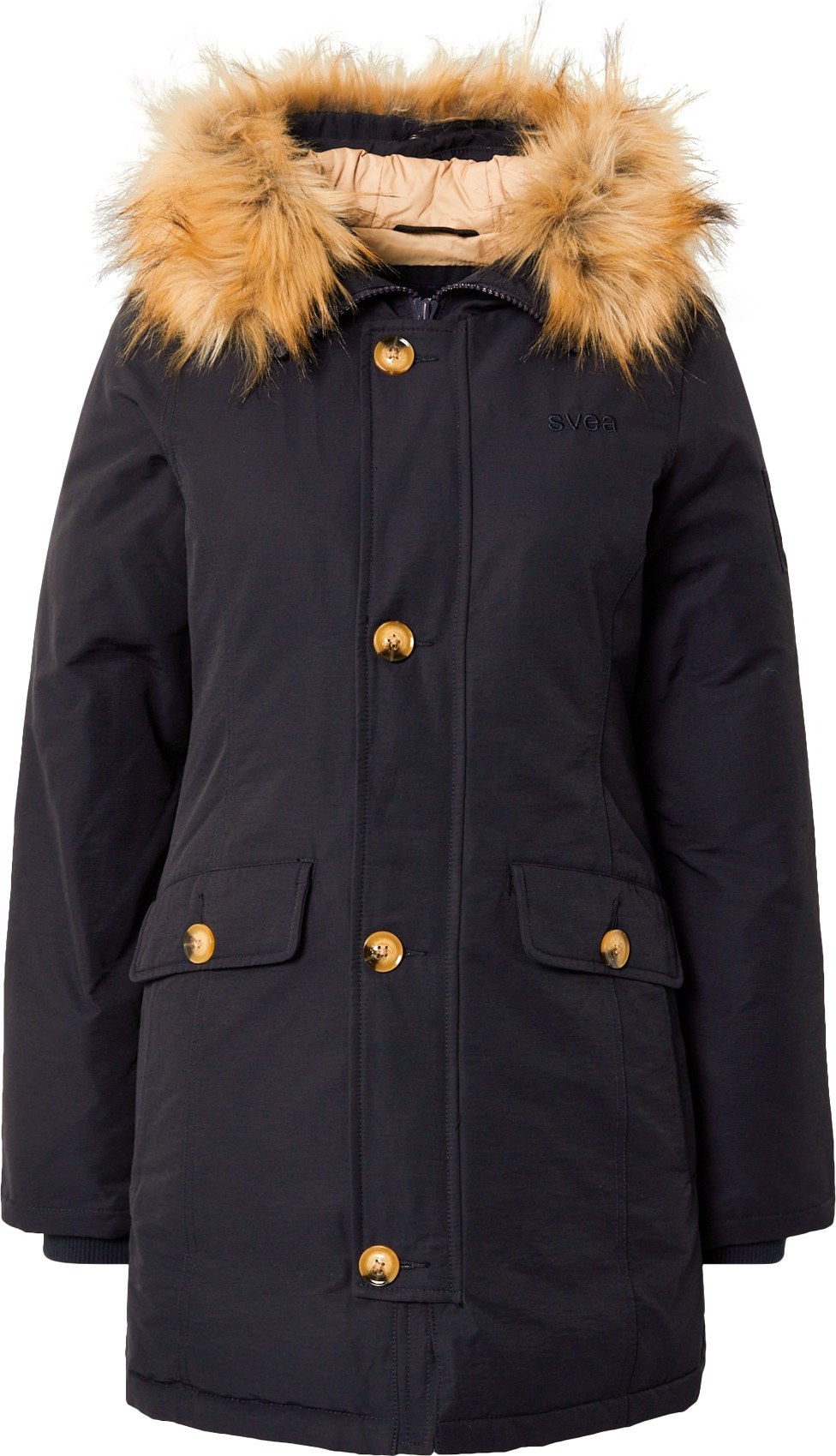 SVEA Zimní bunda 'Miss Smith' námořnická modř / světle hnědá