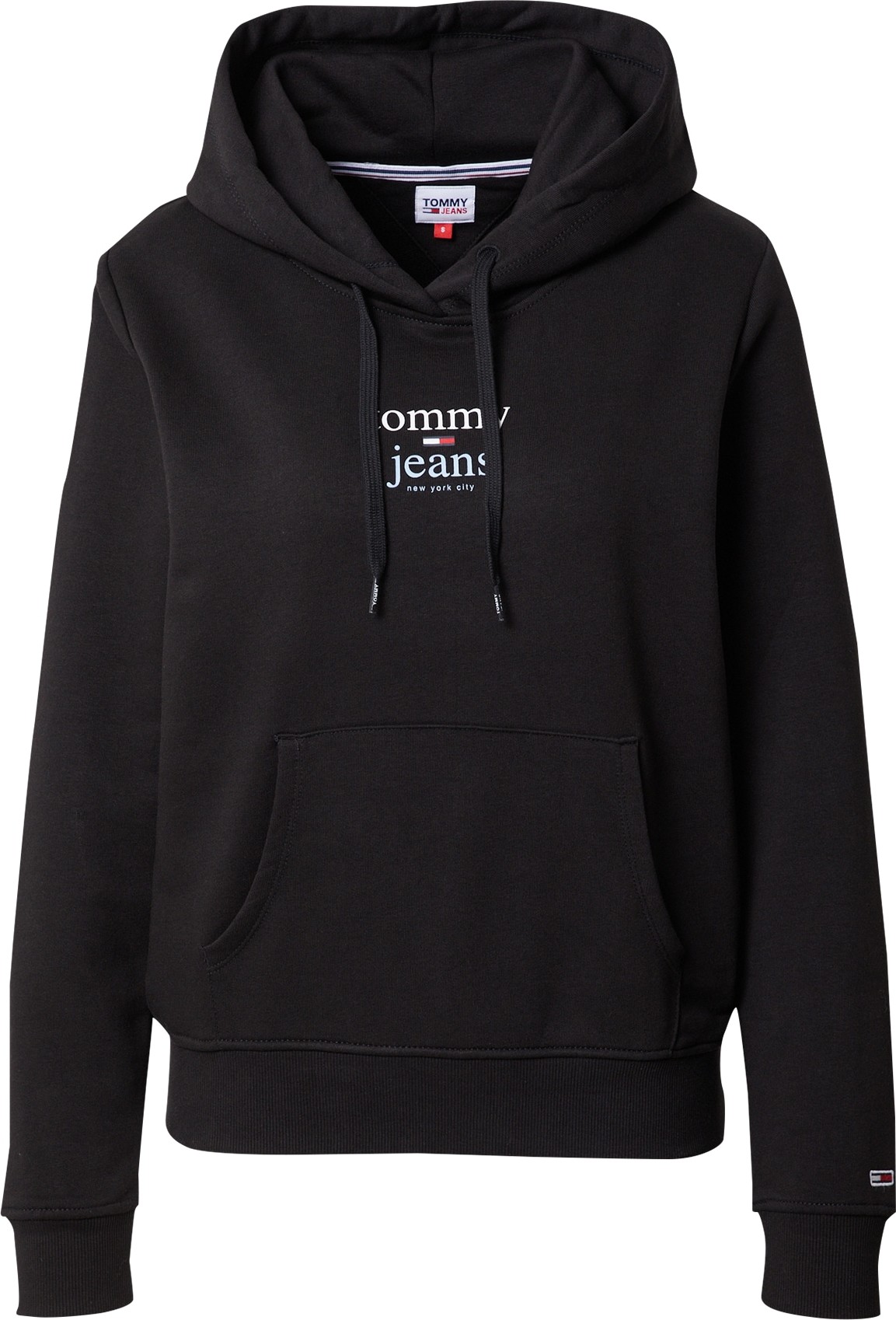 Tommy Jeans Mikina černá / bílá / jasně červená / námořnická modř