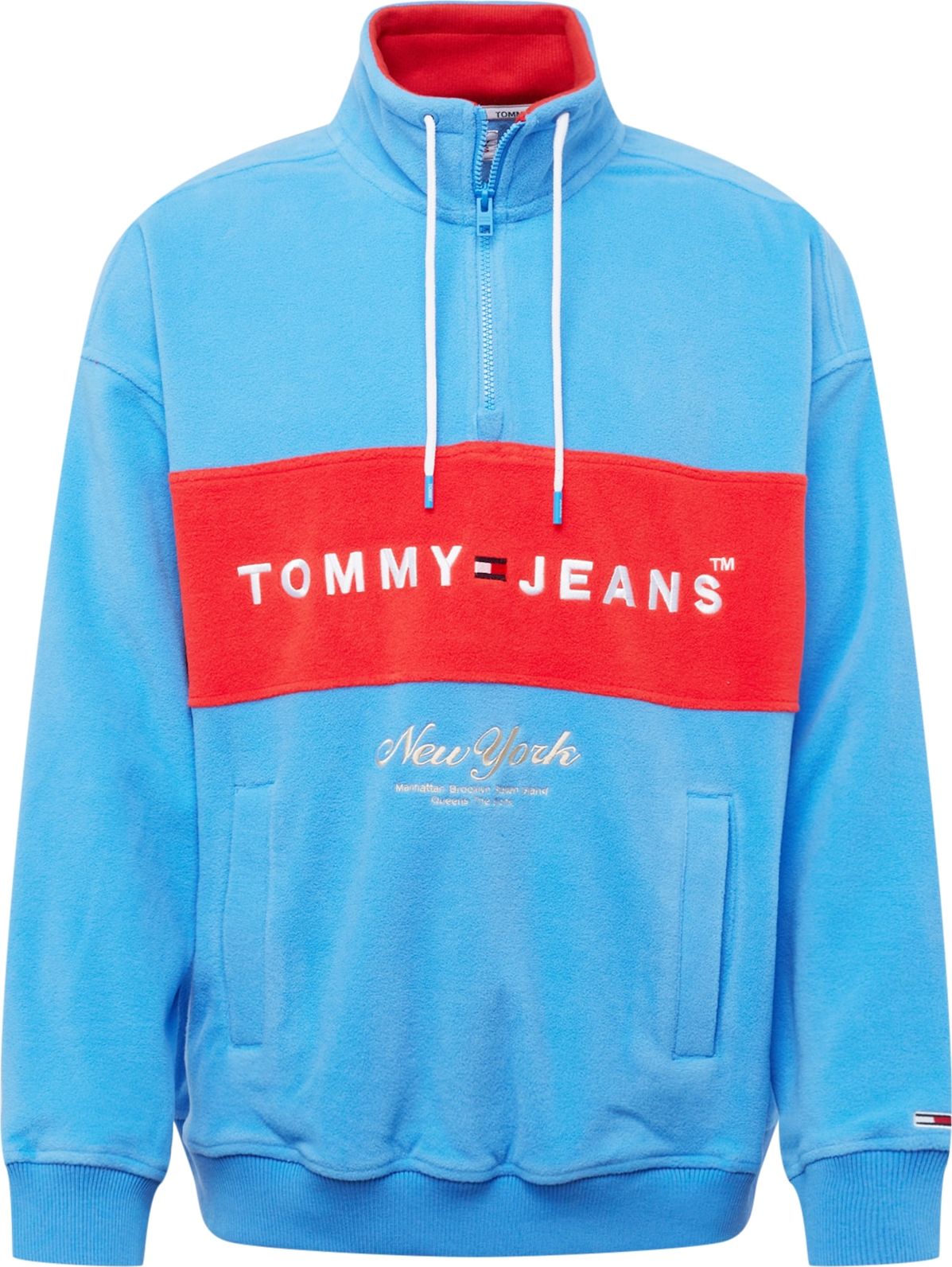 Tommy Jeans Mikina světlemodrá / červená / bílá