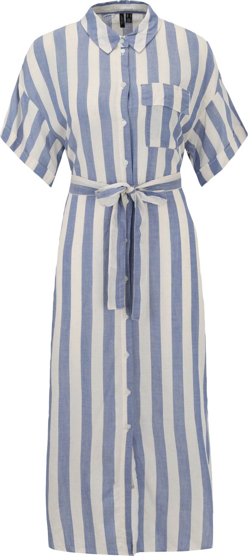 Vero Moda Maternity Košilové šaty 'Jena' bílá / chladná modrá