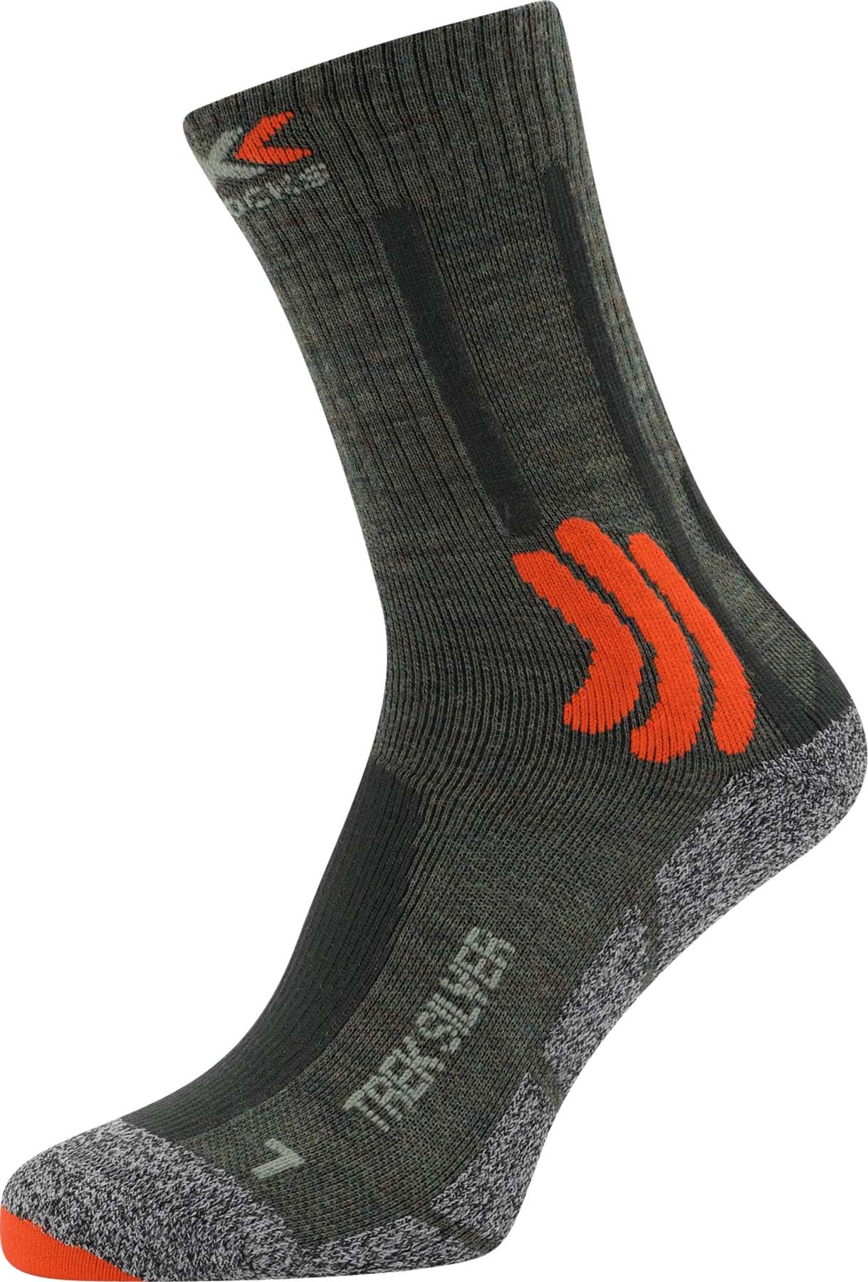 X-SOCKS Sportovní ponožky olivová / oranžově červená / šedý melír / černá