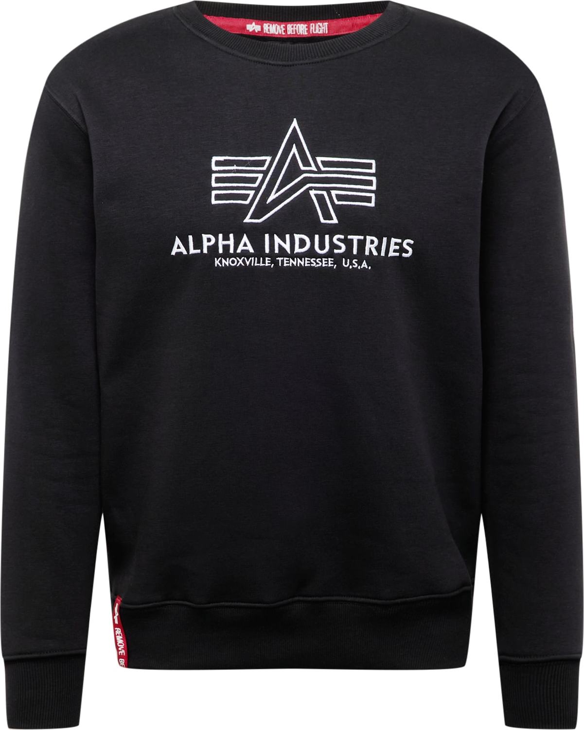 ALPHA INDUSTRIES Mikina černá / bílá