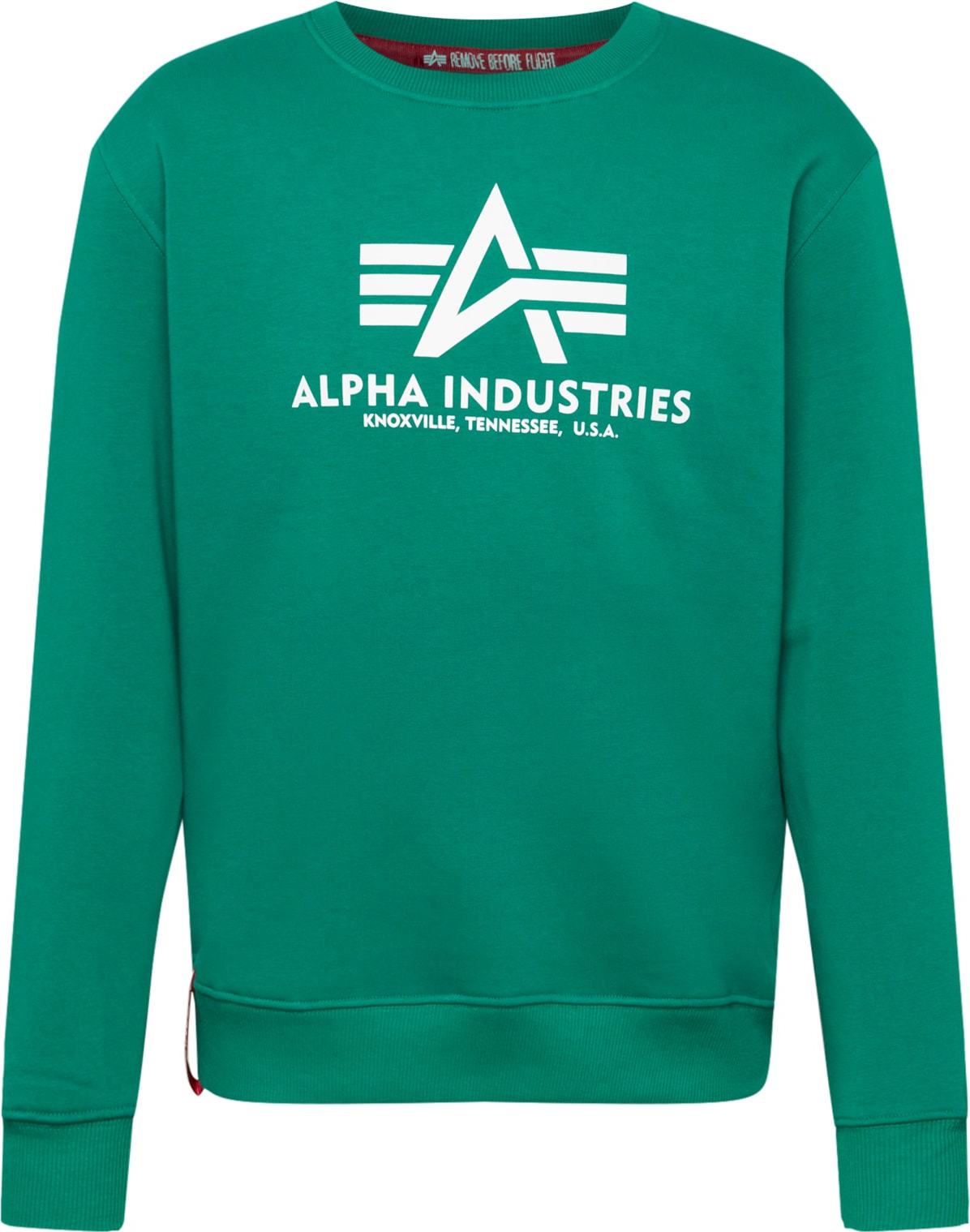 ALPHA INDUSTRIES Mikina zelená / bílá