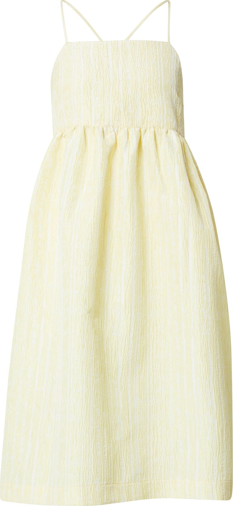 Crās Letní šaty 'Lexicras' světle žlutá / bílá