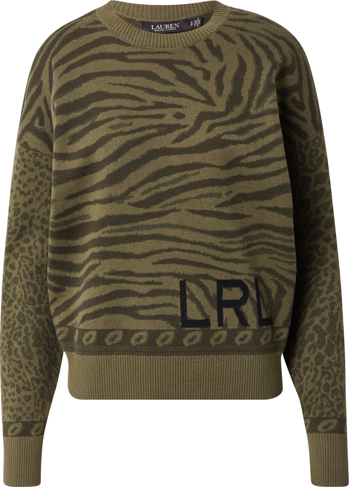 Lauren Ralph Lauren Svetr 'VERNIDA' olivová / černá / khaki