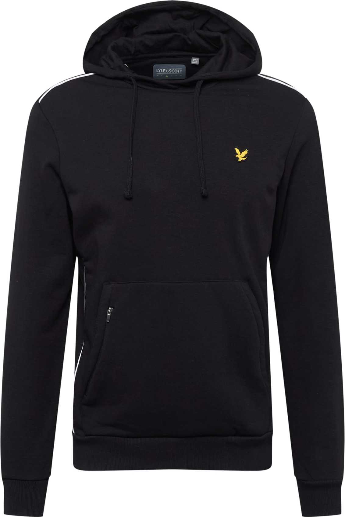 Lyle & Scott Sportovní mikina černá / bílá / žlutá