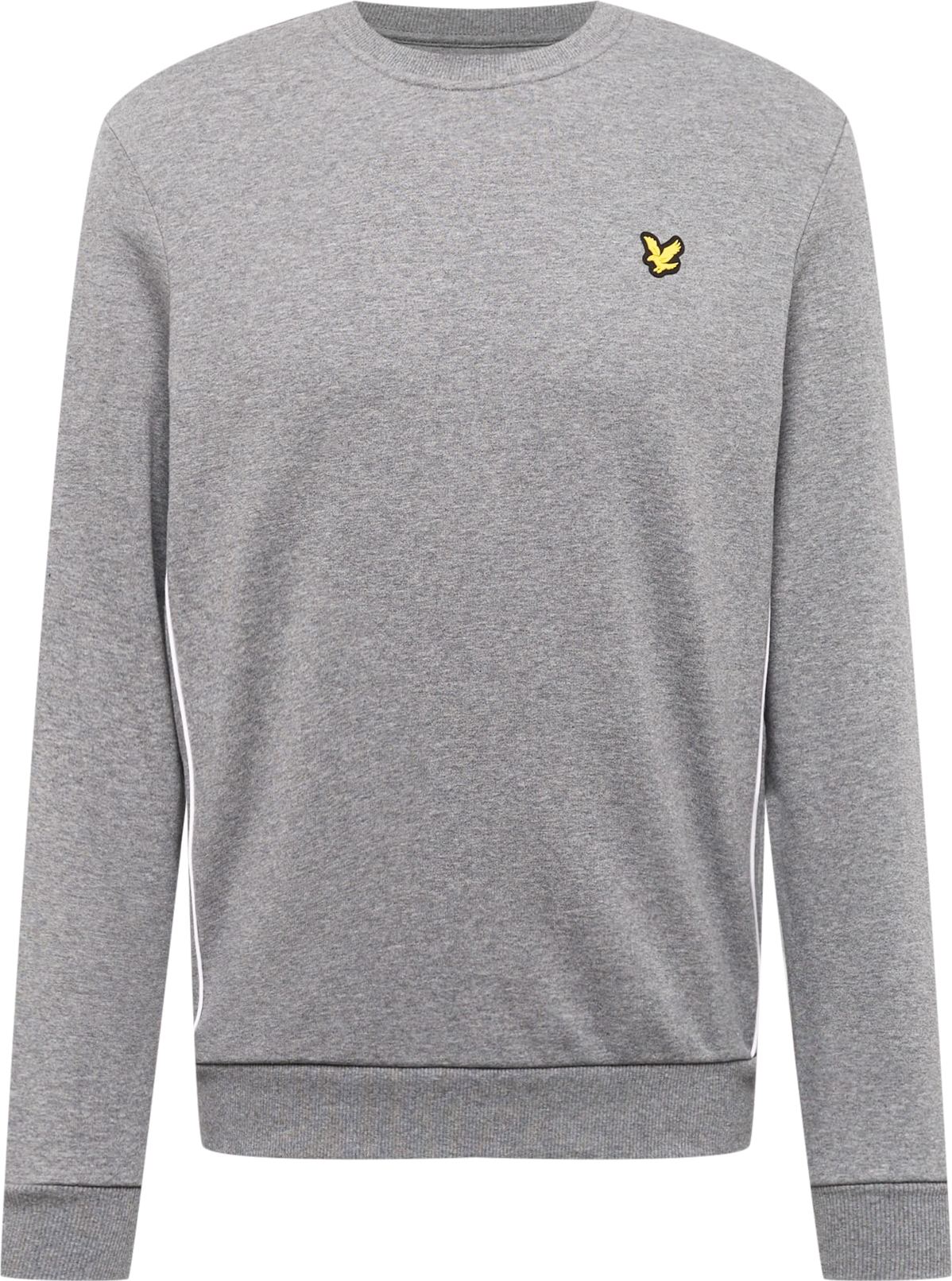Lyle & Scott Sportovní mikina šedý melír / bílá / žlutá / černá