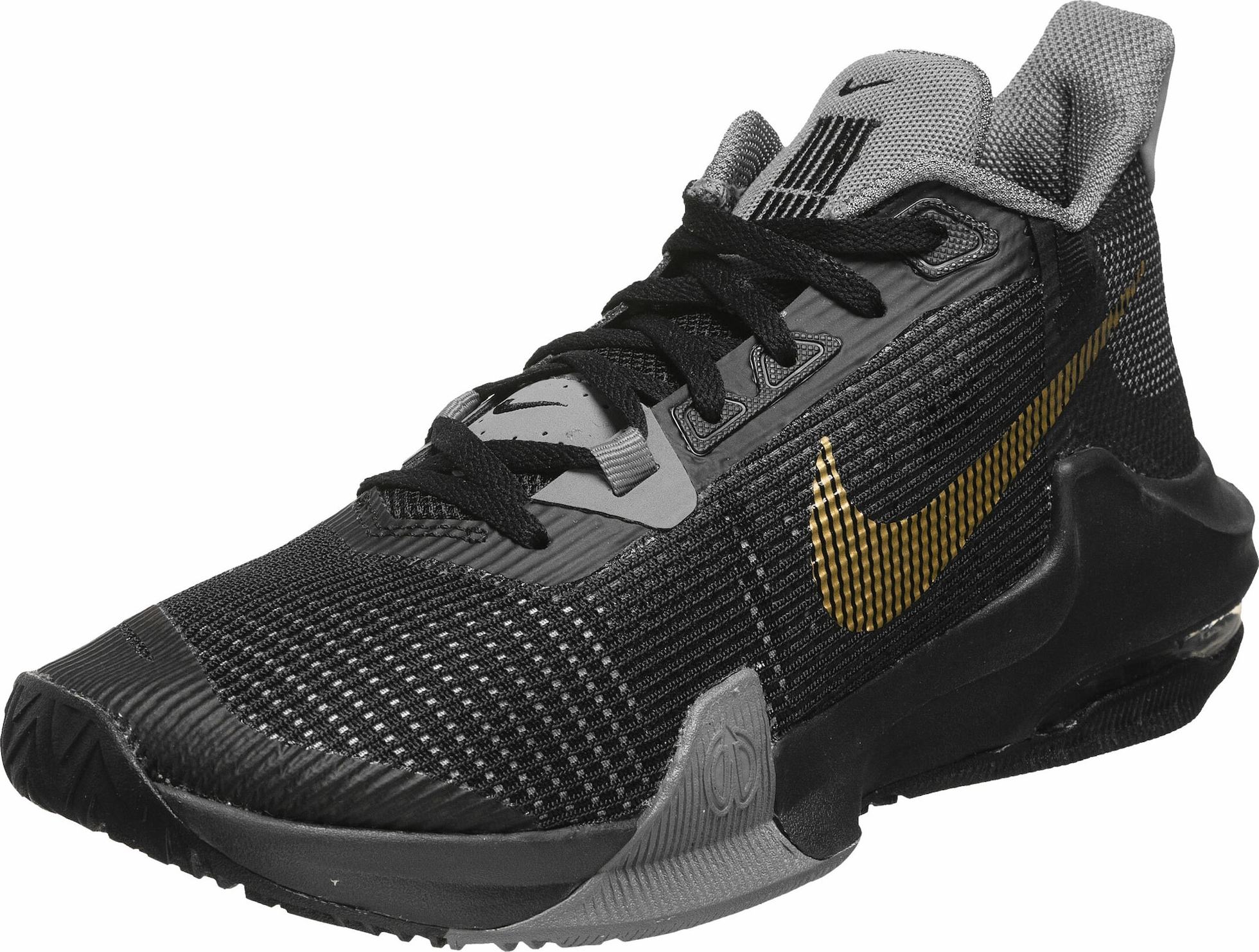 NIKE Sportovní boty 'Air Max Impact 3' černá / šedá / zlatá