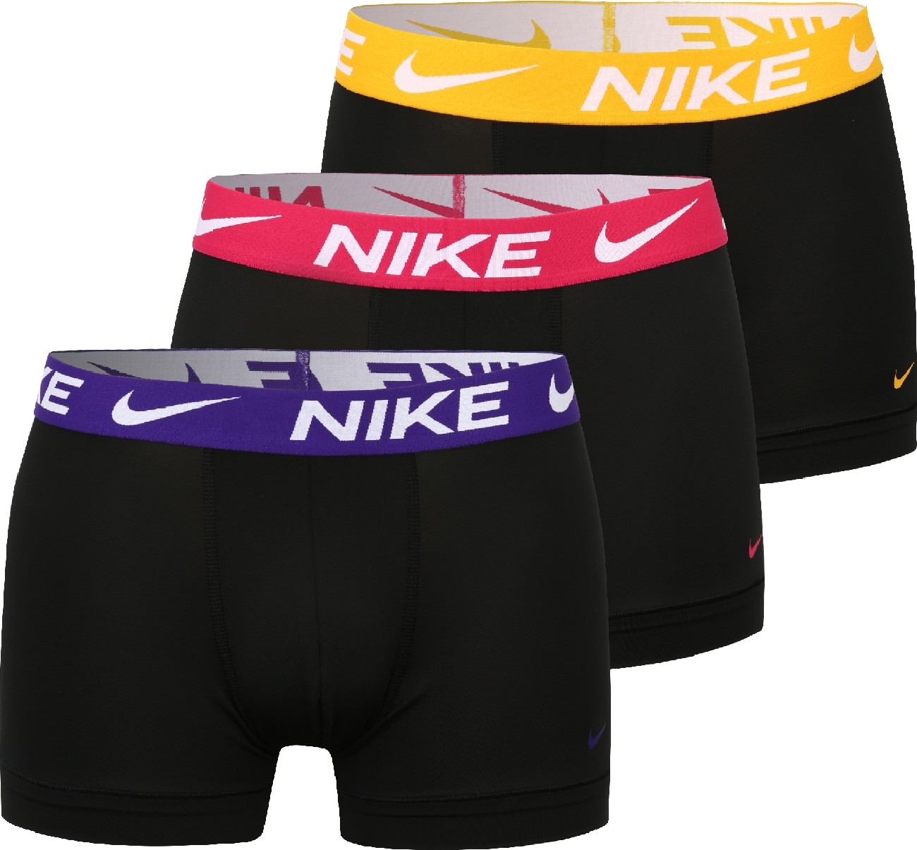 NIKE Sportovní spodní prádlo černá / tmavě fialová / žlutá / pink