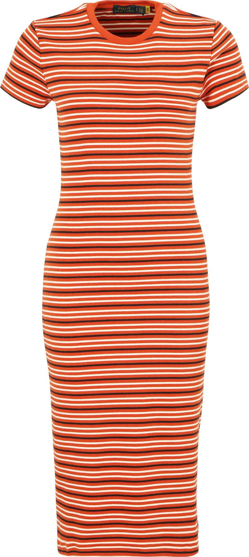 Polo Ralph Lauren Šaty oranžově červená / černá / bílá