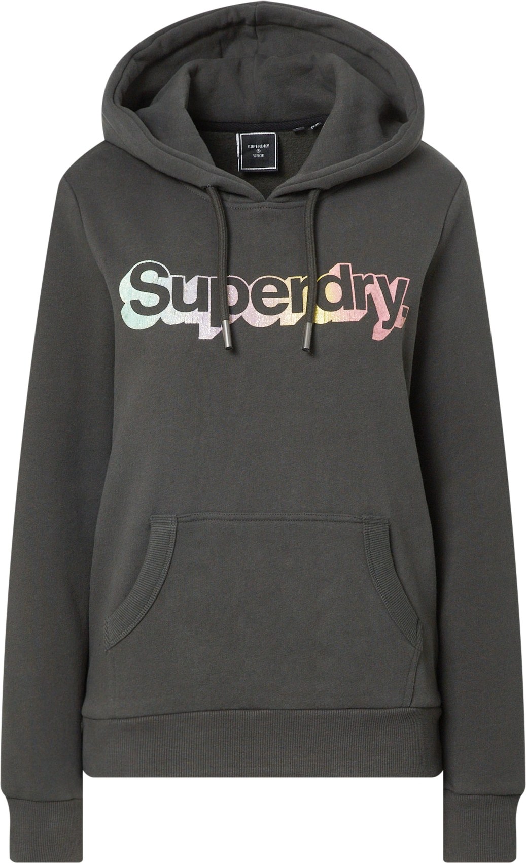 Superdry Mikina černá / jasně oranžová