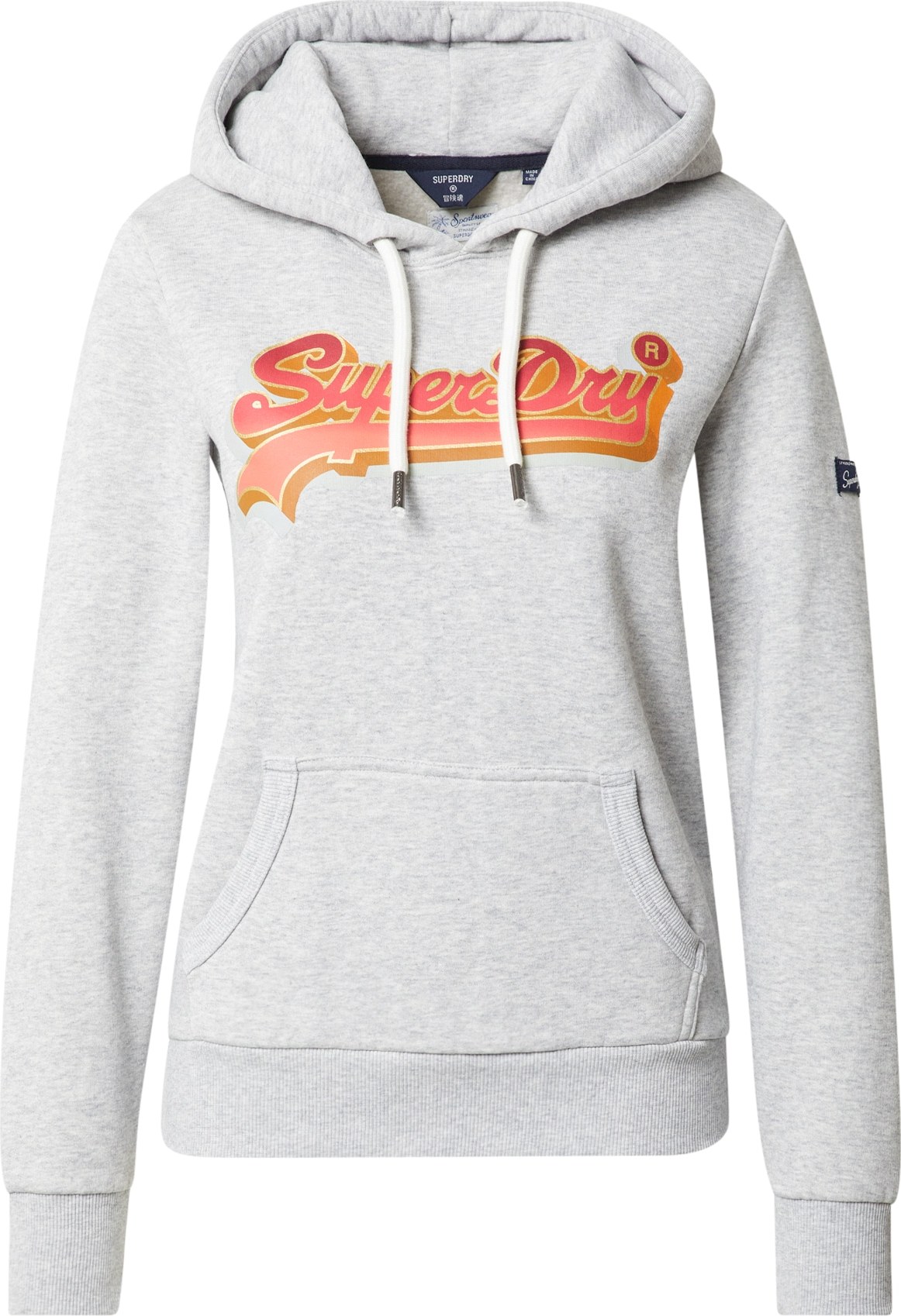 Superdry Mikina červená / žlutá / šedý melír