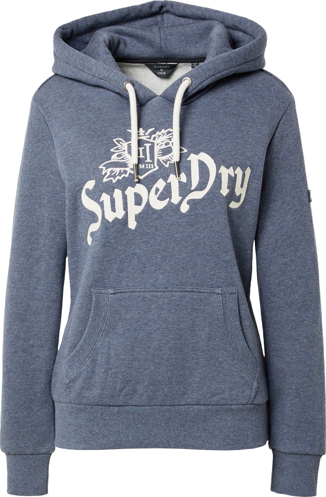 Superdry Mikina modrý melír / bílá