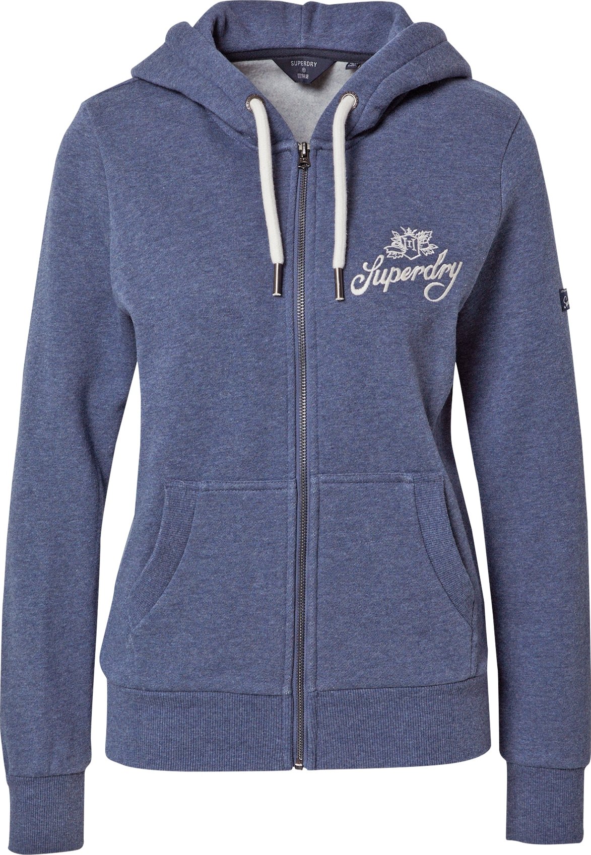 Superdry Mikina s kapucí modrý melír / bílá