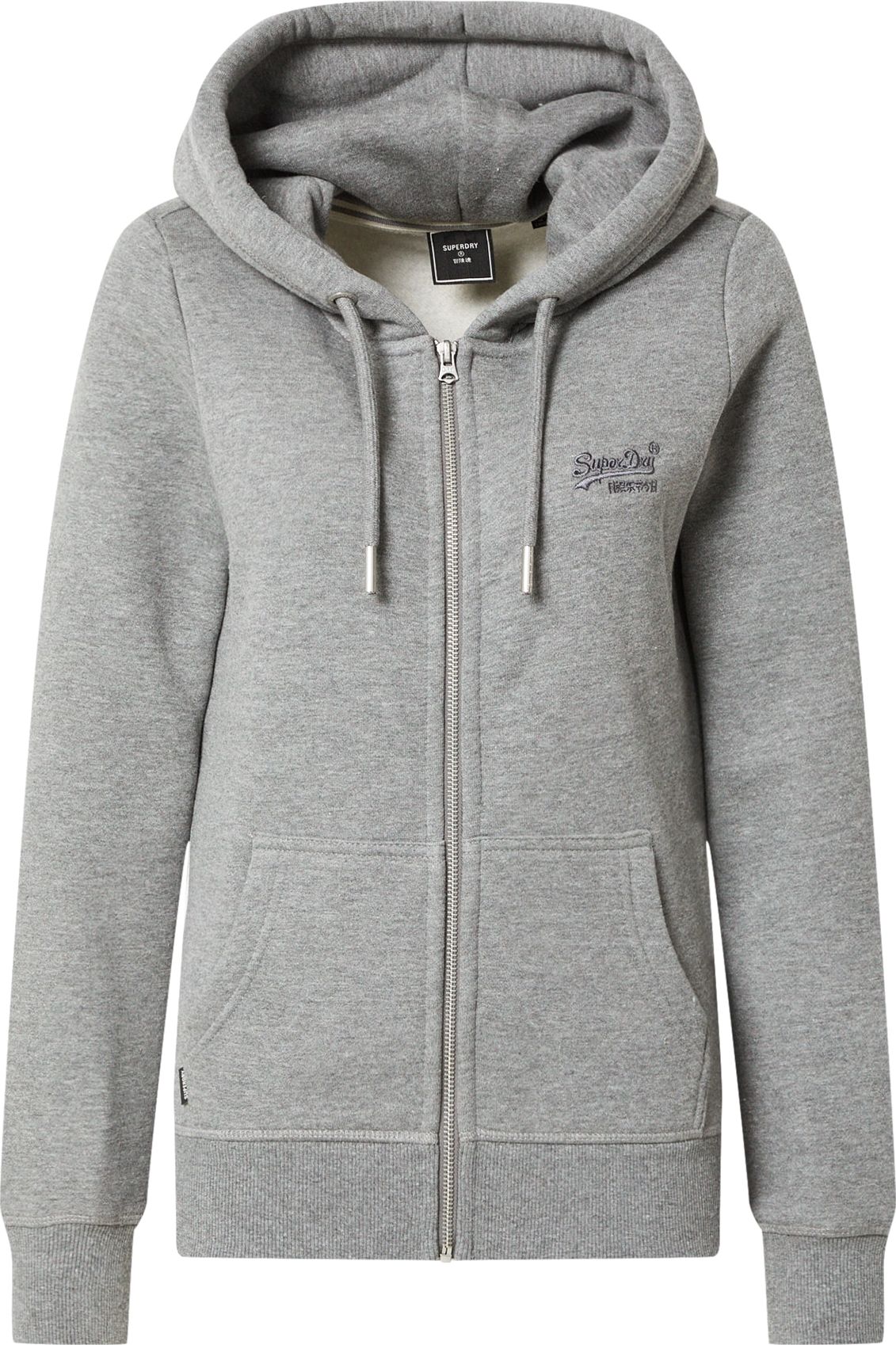 Superdry Mikina s kapucí šedý melír