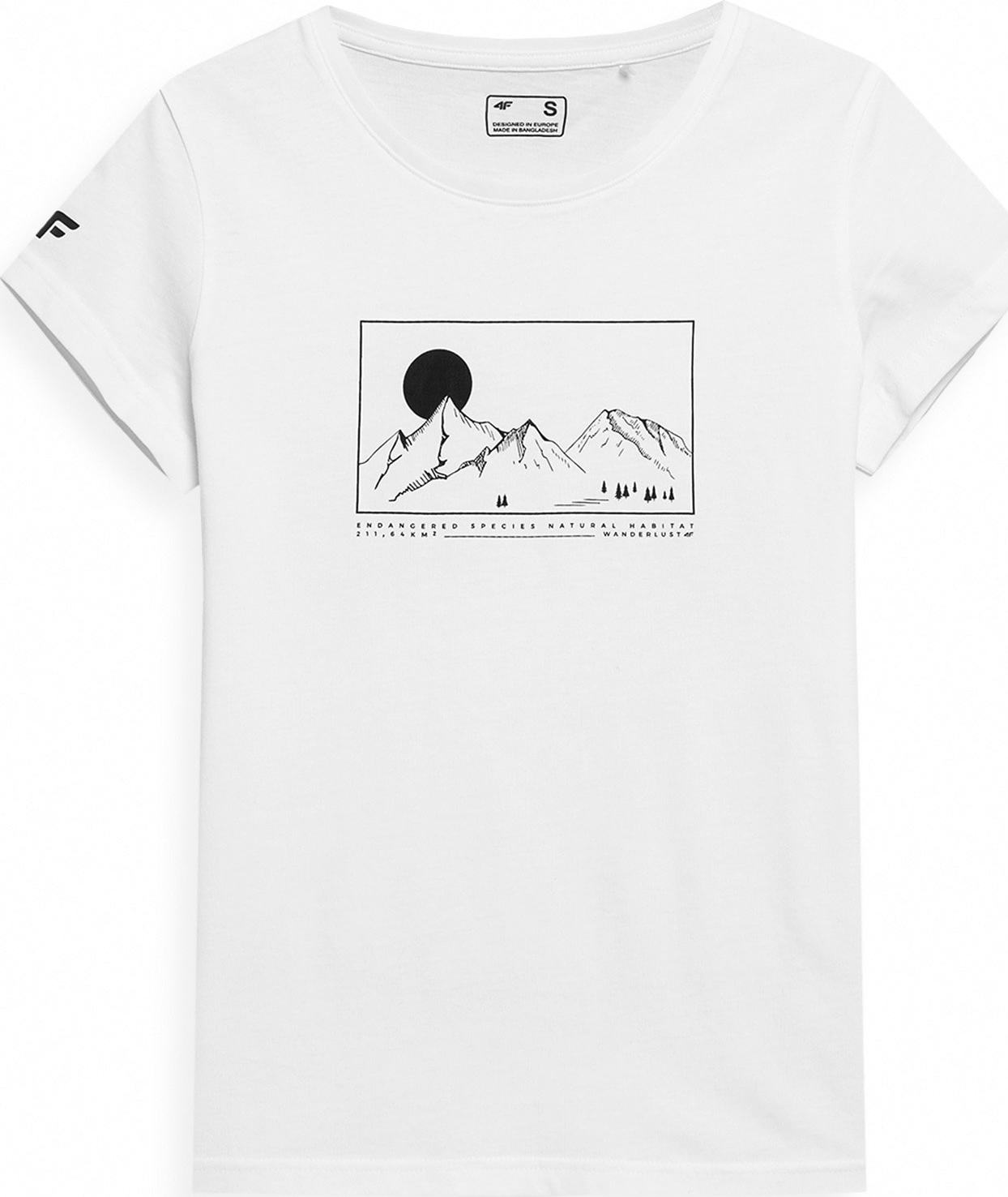 4F Tričko černá / offwhite