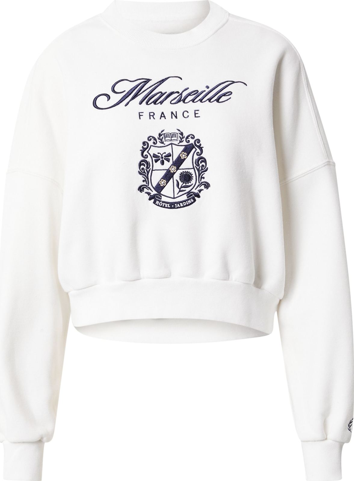 Abercrombie & Fitch Mikina bílá / noční modrá