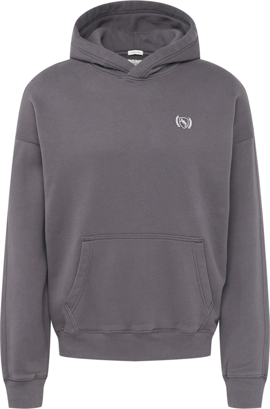 Abercrombie & Fitch Mikina 'LAUREL' tmavě šedá / bílá