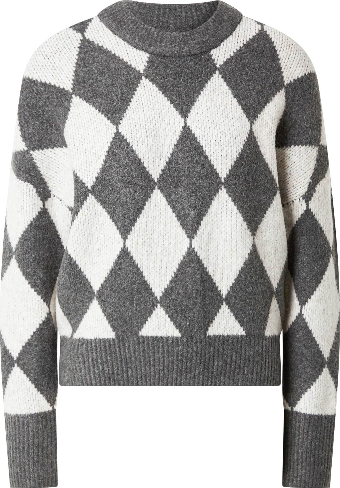 Abercrombie & Fitch Svetr bílá / šedá