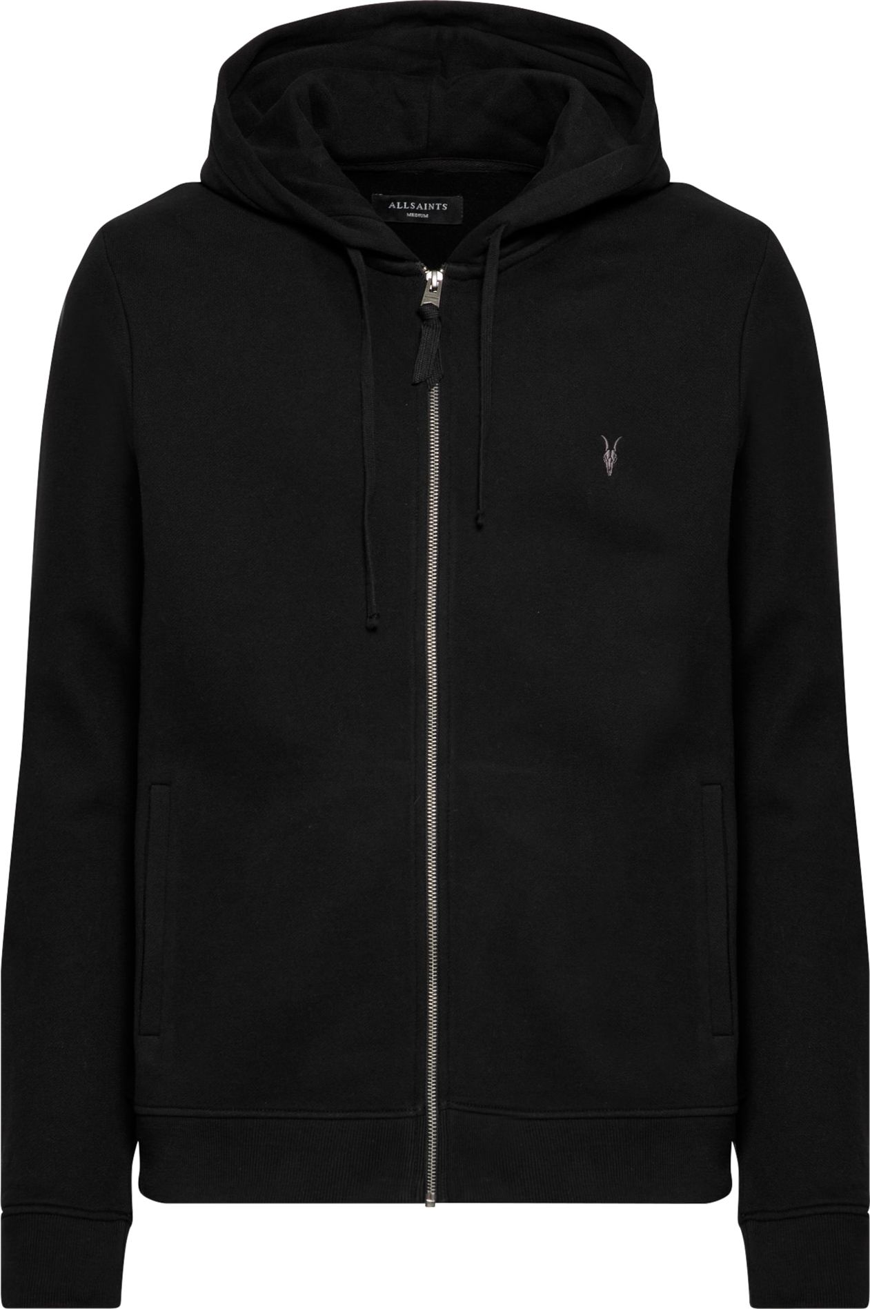 AllSaints Mikina s kapucí 'Raven' černá / šedá