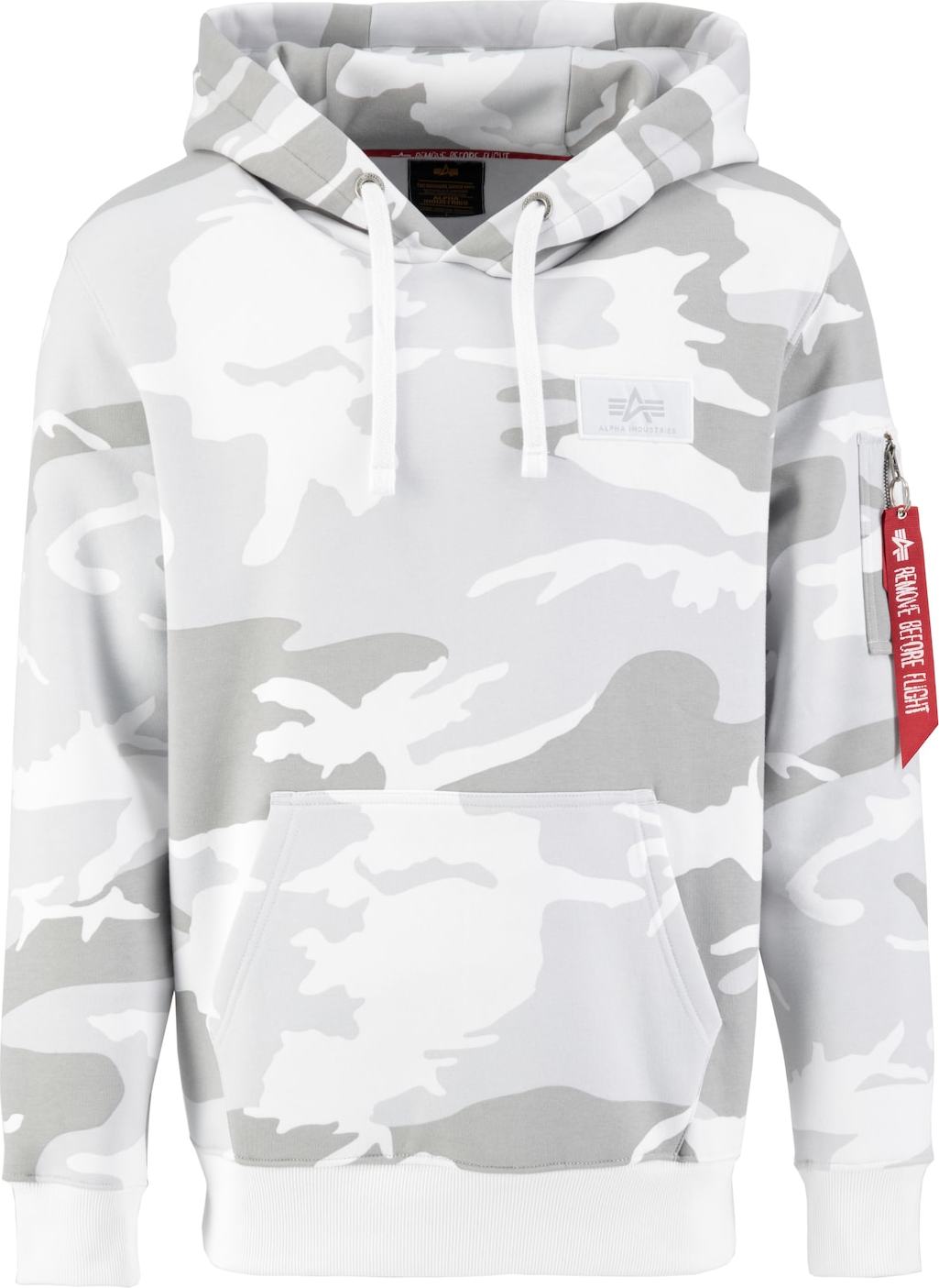 ALPHA INDUSTRIES Mikina šedá / tmavě šedá / červená / černá / bílá