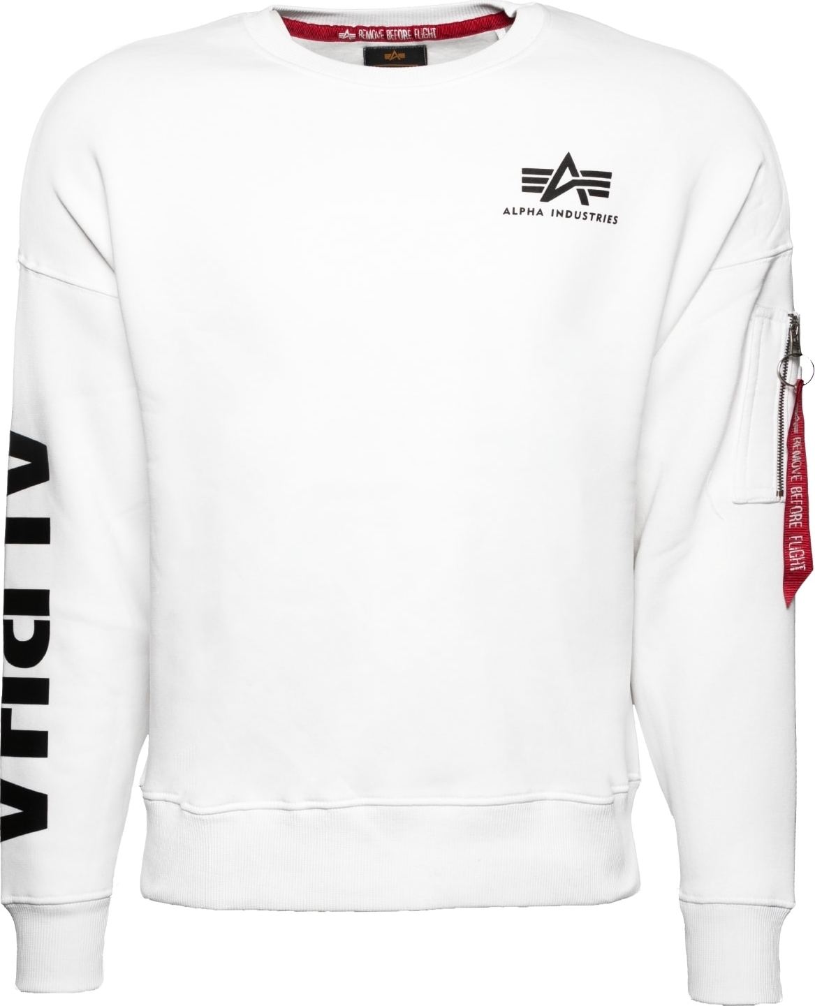 ALPHA INDUSTRIES Mikina červená / černá / bílá