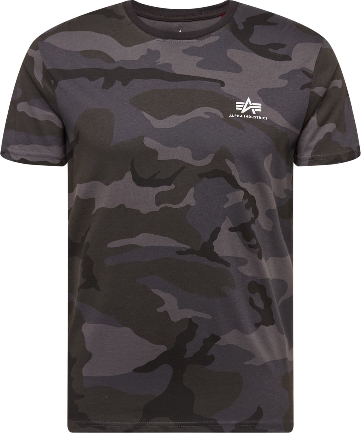 ALPHA INDUSTRIES Tričko antracitová / grafitová / tmavě šedá / bílá