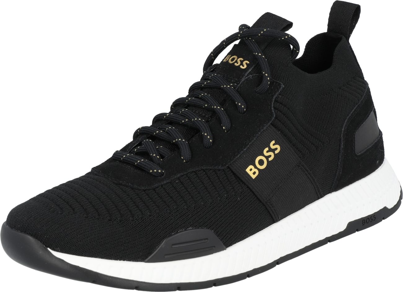 BOSS Casual Tenisky 'Titanium' černá / zlatá