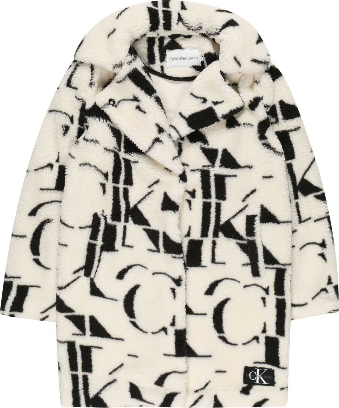 Calvin Klein Jeans Kabát slonová kost / černá / bílá