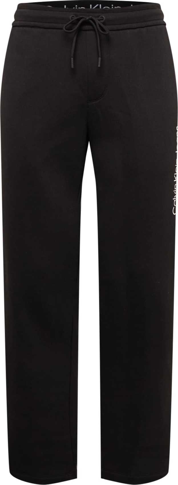 Calvin Klein Jeans Kalhoty černá / bílá
