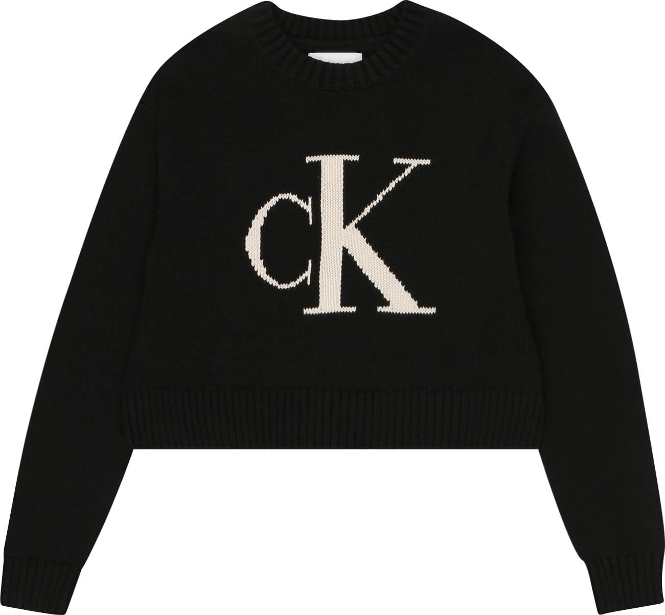 Calvin Klein Jeans Mikina černá / béžová