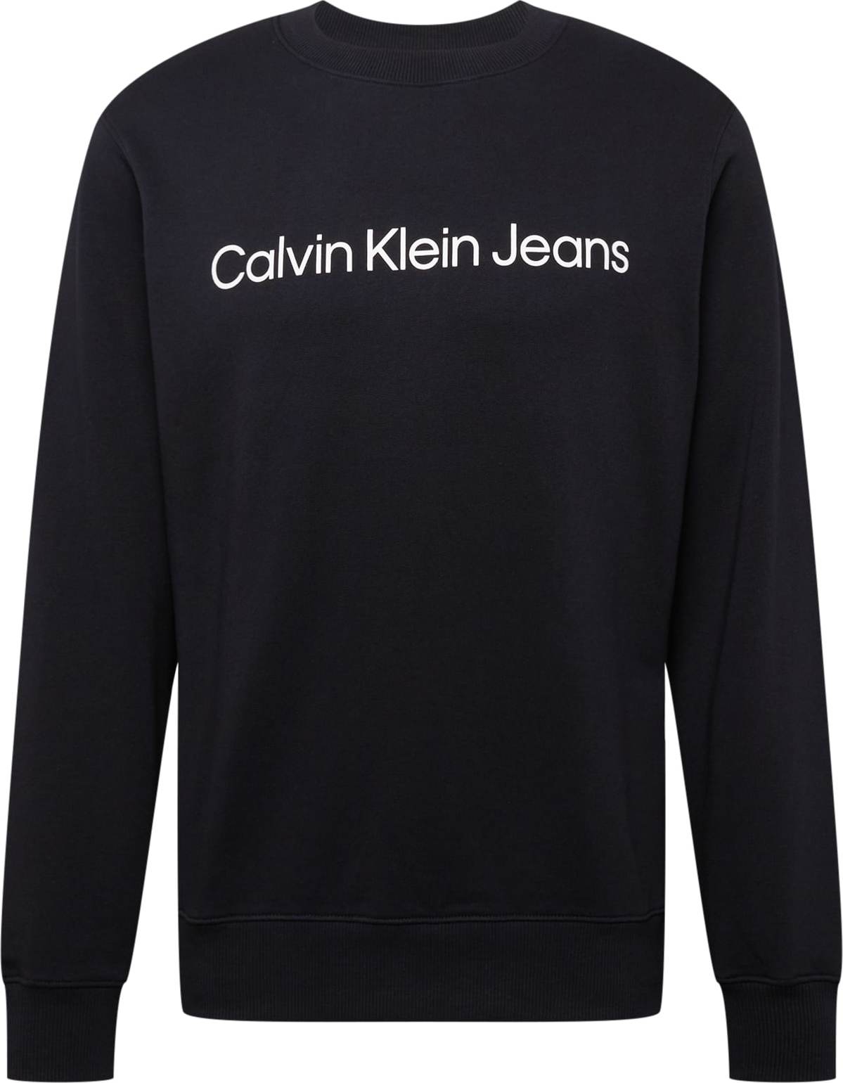 Calvin Klein Jeans Mikina černá / bílá