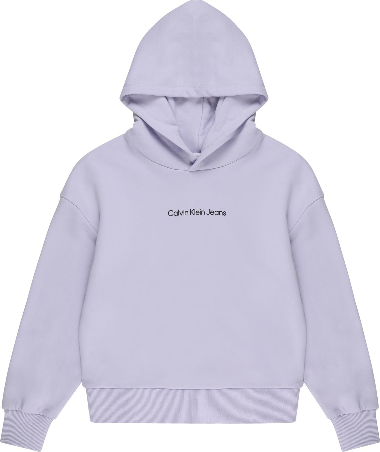 Calvin Klein Jeans Mikina světle fialová / černá